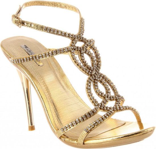 Gold High Heel Sandals